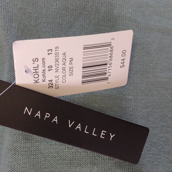 Napa Valley Layered Sweater Petite Medium Teal/Green - Picture 5 of 7